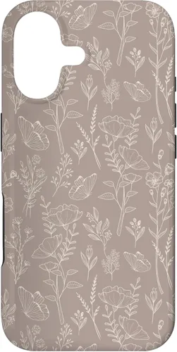 Vista 32 de Butterfly Meadow - Carcasa para iPhone 16, diseño botánico de flores silvestres