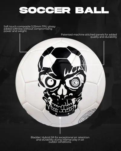 Vista 6 de American Challenge DL2000 Balón de fútbol – Balón de fútbol profesional para campos de césped – Pelotas de fútbol duraderas cosidas a máquina de TPU
