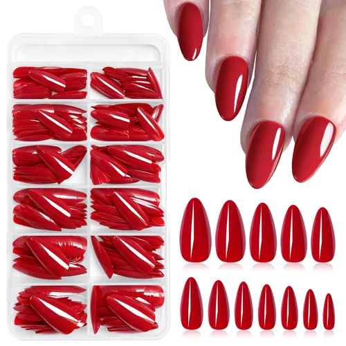Vista 8 de 240 uñas postizas de color rosa gelatina, uñas postizas medianas con Rosado jalea