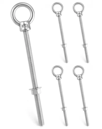 Vista 28 de QWORK Cáncamos roscados, paquete de 5, 3/4" x 4" tornillos de acero inoxidable de grado marino para hombro