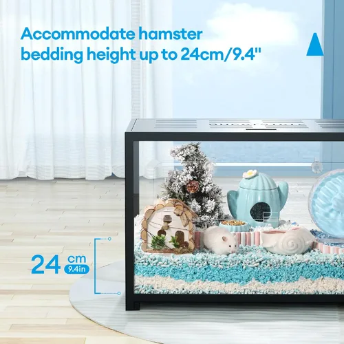 Vista 5 de BUCATSTATE Jaula de hámster de metal 2.0 – Hábitats para animales pequeños grandes apilables con acceso superior, fácil de ensamblar