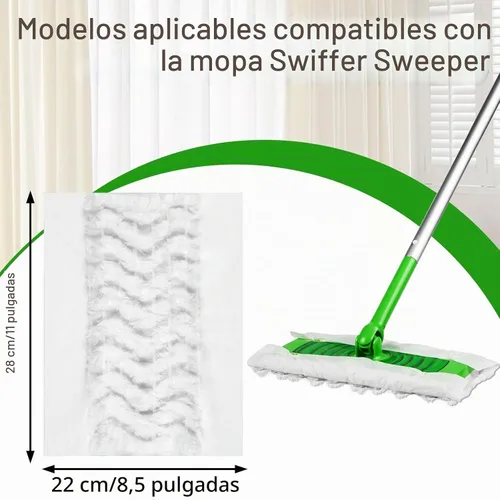 Vista 3 de 46 repuestos de almohadillas desechables para trapeador Swiffer Blanco paquete de 46