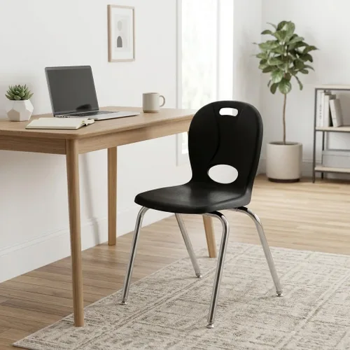 Vista 4 de Learniture Structure Series - Sillas escolares apilables con asientos contorneados, sillas apilables de plástico de alta resistencia, 14 pulgadas