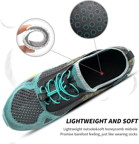 Vista 3 de SOBASO Zapatos de agua para mujeres y hombres, secado rápido, para natación, playa, zapatos acuáticos para deportes acuáticos, buceo, senderismo