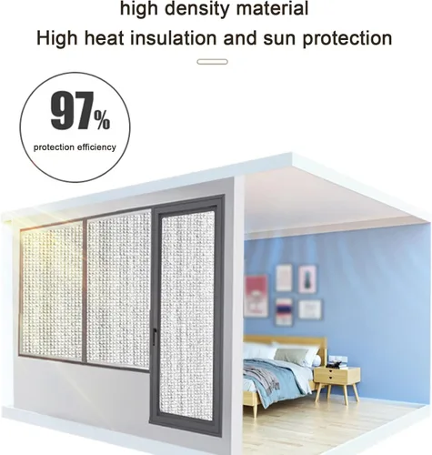 Vista 2 de Película aislante de papel de aluminio reflectante reutilizable, barrera radiante, película de privacidad total opaca para ventana, película