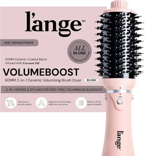 Vista 9 de L'ANGE HAIR VolumeBoost 60mm 2-en-1 Cepillo Secador Voluminizador Cerámico Secado Rápido y Estilo para Peinados Voluminosos Sin Frizz Barril