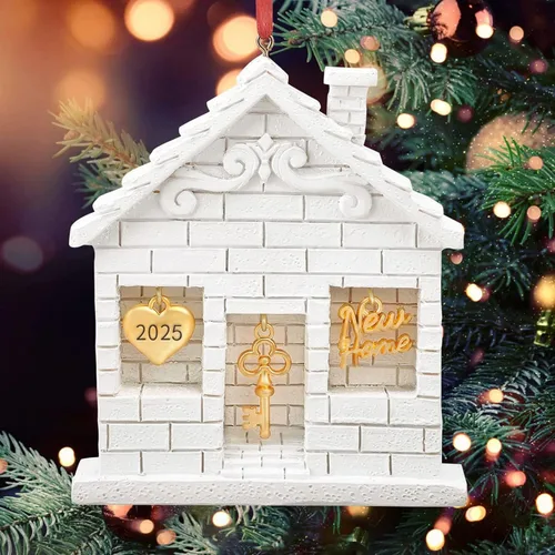 Vista 2 de Adorno de Navidad 2025 para decoración del hogar - divertido regalo de inauguración de la casa para nuevos propietarios, idea de regalo única