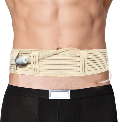 Vista 9 de Cinturón de diálisis PD Cinturón de diálisis peritoneal, soporte para catéter de diálisis peritoneal, protector cómodo con bolsa de ranuras