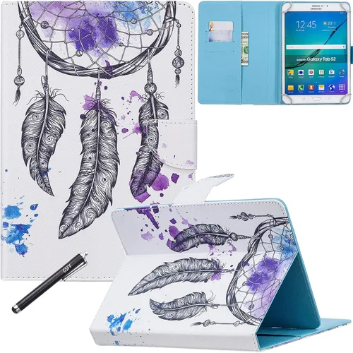 Vista 10 de NewShine - Funda universal para tablet de 7.9 a 8.5 pulgadas, funda de piel sintética para iPad mini 1/2/3/4, Galaxy Tab 3/4/Note 8.0, Amazon Kindle