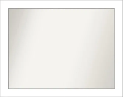 Vista 326 de Amanti Art Espejo de baño blanco para sobre el fregadero, 24 x 26 pulgadas, espejo rectangular blanco y blanco, marco de madera contemporáneo