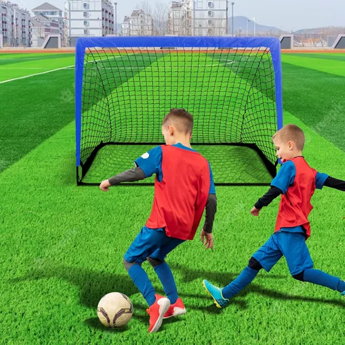 Vista 7 de YSSOA Juego de 2 porterías de fútbol portátiles de 4 x 3 pies para patio trasero plegable con bolsa de transporte, perfecto para jóvenes, adultos