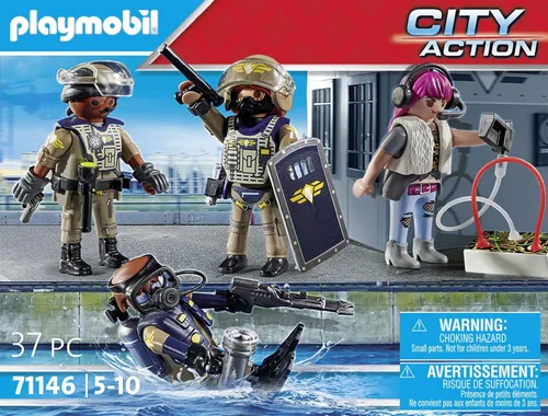Vista 4 de Playmobil Conjunto de figuras de policía táctica