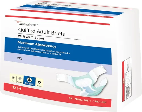 Vista 5 de Cardinal Health™ Wings™ Super - Calzoncillos acolchados para adultos, con tecnología BreatheEasy™, tamaño grande, máxima absorción, pestañas