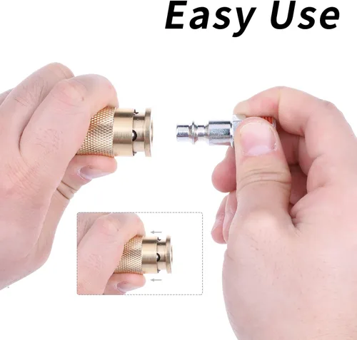 Vista 11 de Kit de accesorios para compresor de aire de 19 piezas con manguera híbrida de 3/8 pulgadas x 25 pies, accesorios de conexión rápida NPT de 1/4