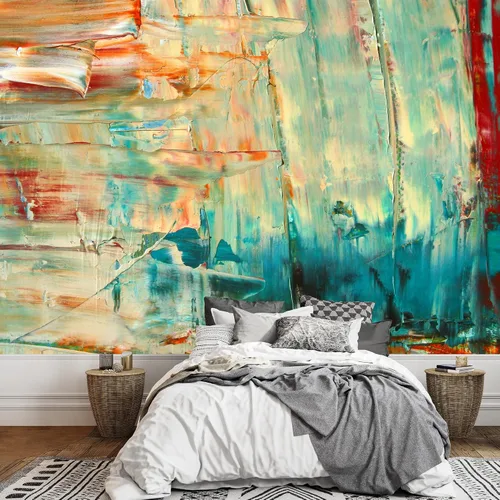 Vista 15 de wall26 - Pintura de arte abstracto marrón y beige - Mural de pared extraíble Papel pintado autoadhesivo grande - 66x96 pulgadas