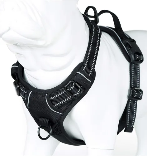 Vista 13 de JUXZH Truelove Arnés para perro sin tirones con mango de fácil control y 2 accesorios para correa, chaleco reflectante ajustable para mascotas