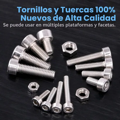 Vista 5 de Glarks Kit de surtido de 510 tornillos de acero inoxidable 304 M3 M4 M5 con cabeza hexagonal y tuercas