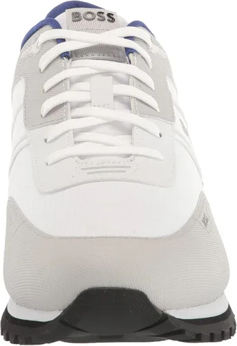 Vista 2 de BOSS Tenis de malla de perfil bajo para hombre con suela gruesa de contraste