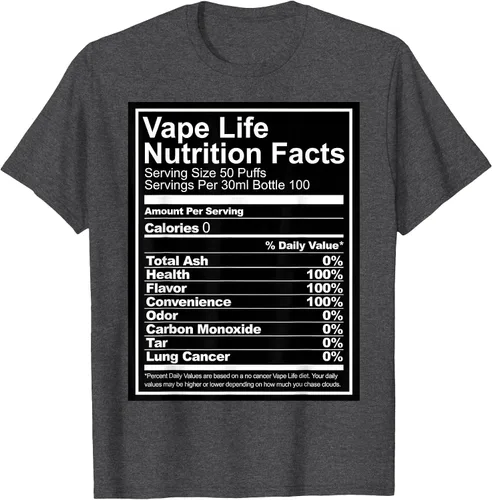 Vista 28 de Información nutricional de Vape Life - Camiseta Vaping - Camiseta Vaper Tee