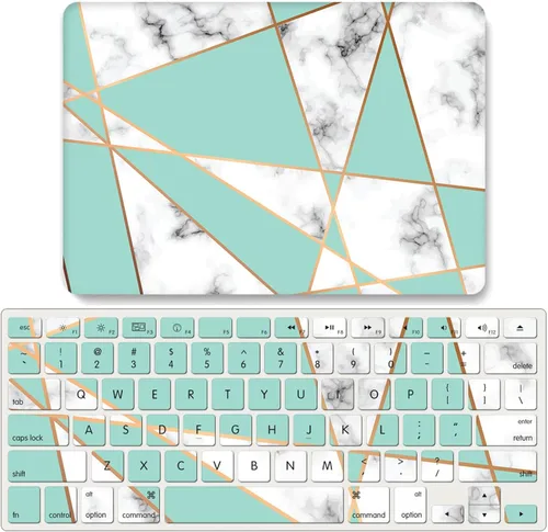 Vista 7 de IVY Funda de mármol geométrica para MacBook Air M2 (Modelos: A2681) Carcasa rígida con cubierta de teclado - A