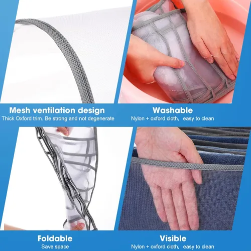 Vista 2 de 14 unidades de 6 tamaños diferentes mejorados, organizador de ropa para armario, organizador de jeans plegable para almacenamiento de pantalones