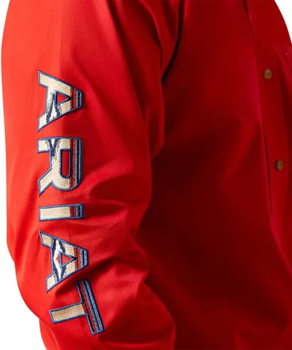 Vista 92 de Ariat Camisa de sarga con logotipo del equipo para hombre