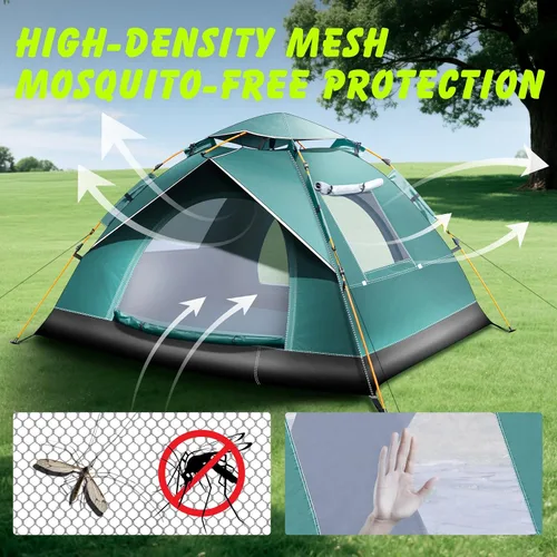 Vista 5 de Tienda de campaña para 2-3 personas, tienda de campaña automática instantánea para camping, fácil y rápida, tienda de campaña impermeable, tienda