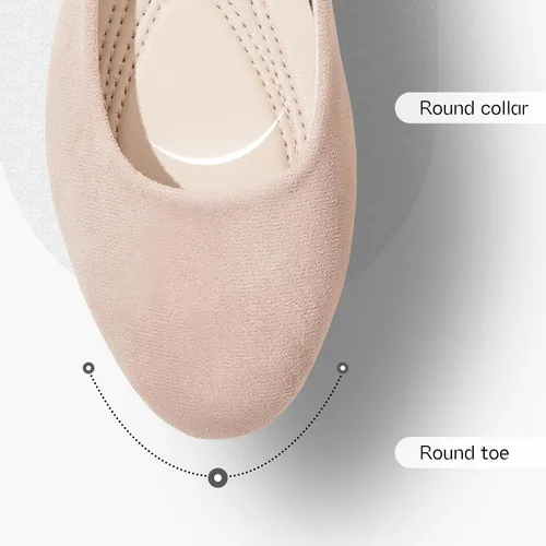 Vista 3 de Shupua Zapatos planos para mujer con punta redonda, zapatos planos de ballet negros elegantes, cómodos zapatos de vestir para mujer, zapatos