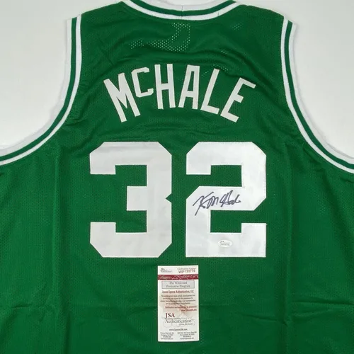 Vista 2 de Camiseta de baloncesto verde de Kevin McHale Boston con Autógrafo y Firmado JSA COA