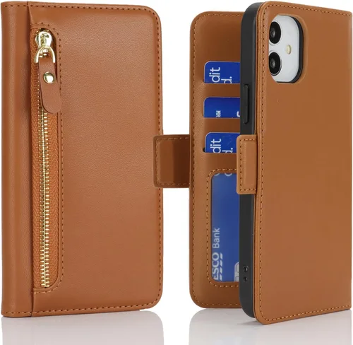 Vista 18 de Havaya Funda para iPhone 12 y 12 Pro compatible con cartera MagSafe con tarjetero - Funda magnética desmontable 2 en 1 - Ranuras para tarjetas