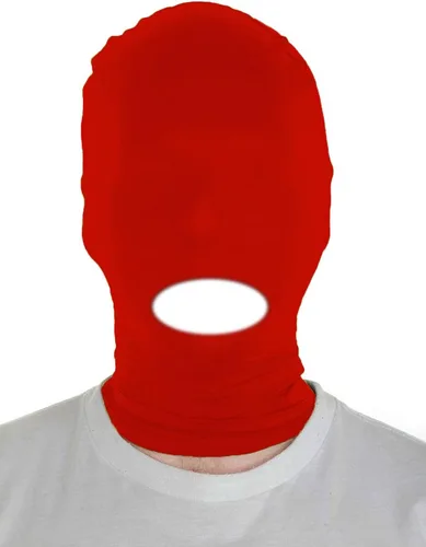 Vista 9 de Sheface Máscara con capucha de boca abierta de elastano para hombre y mujer, disfraz de cosplay de Halloween Negro