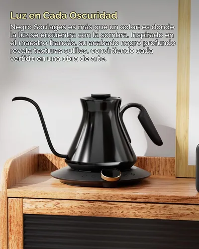 Vista 9 de Cocinare Soulagues - Hervidor eléctrico de cuello de cisne, control de temperatura de ±0.5℉ para café y té de goteo, interior de acero inoxidable