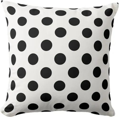 Vista 69 de Fundas de almohada de lunares negros sobre beige de 16 x 16 pulgadas, fundas de almohada decorativas rústicas y cuadradas para decoración del sofá