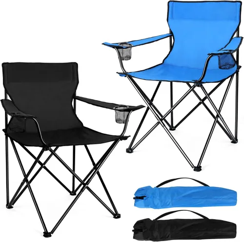 Vista 9 de Joyfair Silla de camping portátil, sillas plegables para césped al aire libre para adultos, sillas plegables grandes resistentes para playa, pesca