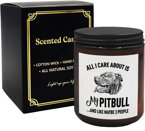 Vista 14 de Mancheng-zi Regalos Pitbull: divertidas velas para perros Pitbull, cuidado con las velas perfumadas