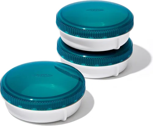 Vista 14 de OXO Good Grips Prep and Go - Recipiente dividido para 2 tazas, color azul océano