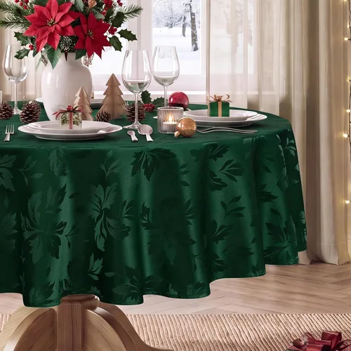 Vista 13 de Romanstile Mantel rectangular de jacquard de primavera, impermeable, diseño floral de damasco, manteles decorativos de tela pesada para cenas
