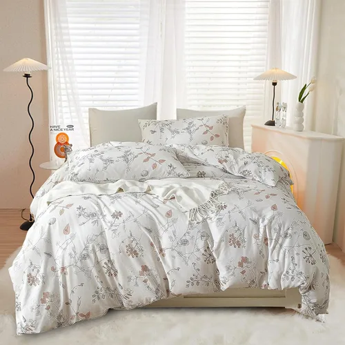 Vista 14 de EAVD Funda de Edredón Floral de Estilo Vintage Individual Suave 100% Algodón Juego de Ropa de Cama con Flores para Niñas Mujeres Reversible Elegante
