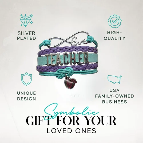 Vista 4 de Brazalete para maestro, joyería para profesores, regalos para docentes. Muéstrale tu agradecimiento a tu profesor.