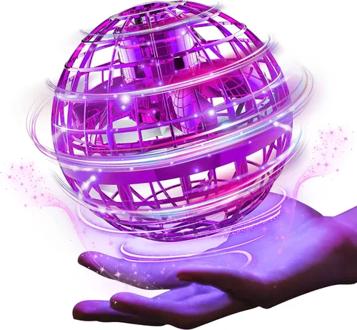Vista 8 de Ciniffo - Juguete de pelota de orbe volador 2025 – Spinner boomerang mini dron con control de mano y luz, bola de globo cósmico flotante, regalo