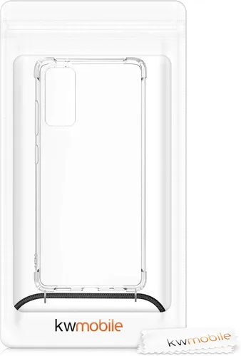 Vista 7 de kwmobile Funda cruzada compatible con Samsung Galaxy S20 FE - Funda transparente de TPU con correa de cordón - Negro/Transparente