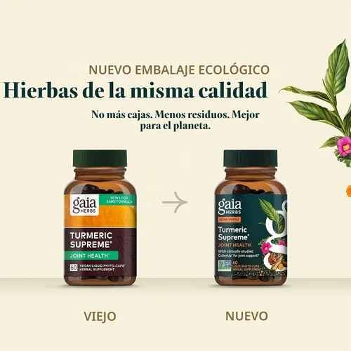 Vista 7 de Gaia Herbs Cúrcuma Supreme Joint Health, 60 cápsulas veganas