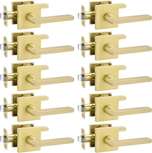 Vista 46 de Goldenwarm Manijas de puerta de oro cepillado para interiores, manijas