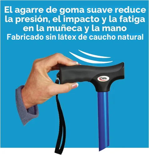 Vista 2 de Carex Bastón de caminar de agarre suave con correa, bastón antideslizante para fácil maniobra, bastón de caminar para personas mayores y adultos