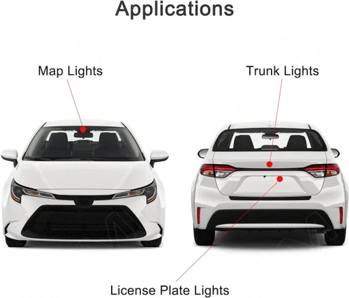Vista 3 de Xpismii Paquete de 5 luces LED blancas para interiores de 6000 K, compatible con Ford Mustang 2005 2006 2007 2008 2009, con diagrama de colocación