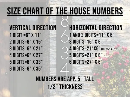 Vista 8 de Números de casa Número de dirección disponible en modo vertical y horizontal Número de dirección Placa de dirección de la casa Regalo