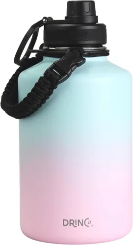 Vista 14 de Drinco - Botella de agua de acero inoxidable con boquilla, tapa aislada al vacío, botella de agua de doble pared, de boca ancha