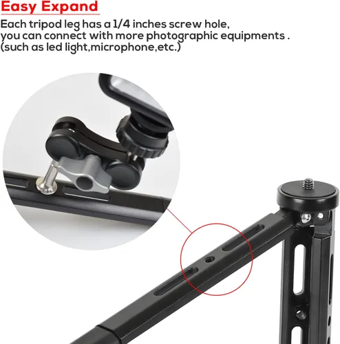 Vista 4 de Mini trípode de aluminio, trípode de mesa de escritorio para Zhiyun Smooth Q/4, Crane Plus/2, Weebill s, Ronin S/SC/RS2/RSC2, Osmo Mobile
