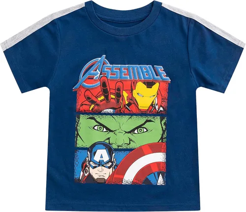 Vista 5 de Marvel Boys' Marvel Avengers Boy's 4-Pack Superhero Short Sleeve Tee Shirt Set Multi