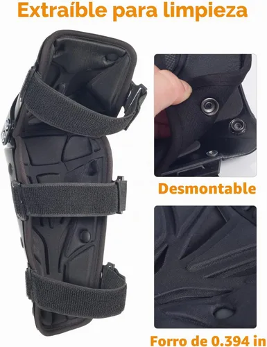 Vista 6 de Protectores de rodilla y espinilla para motocicleta, protección de pierna larga a prueba de choques, protección de rodilla para motocicleta doblable
